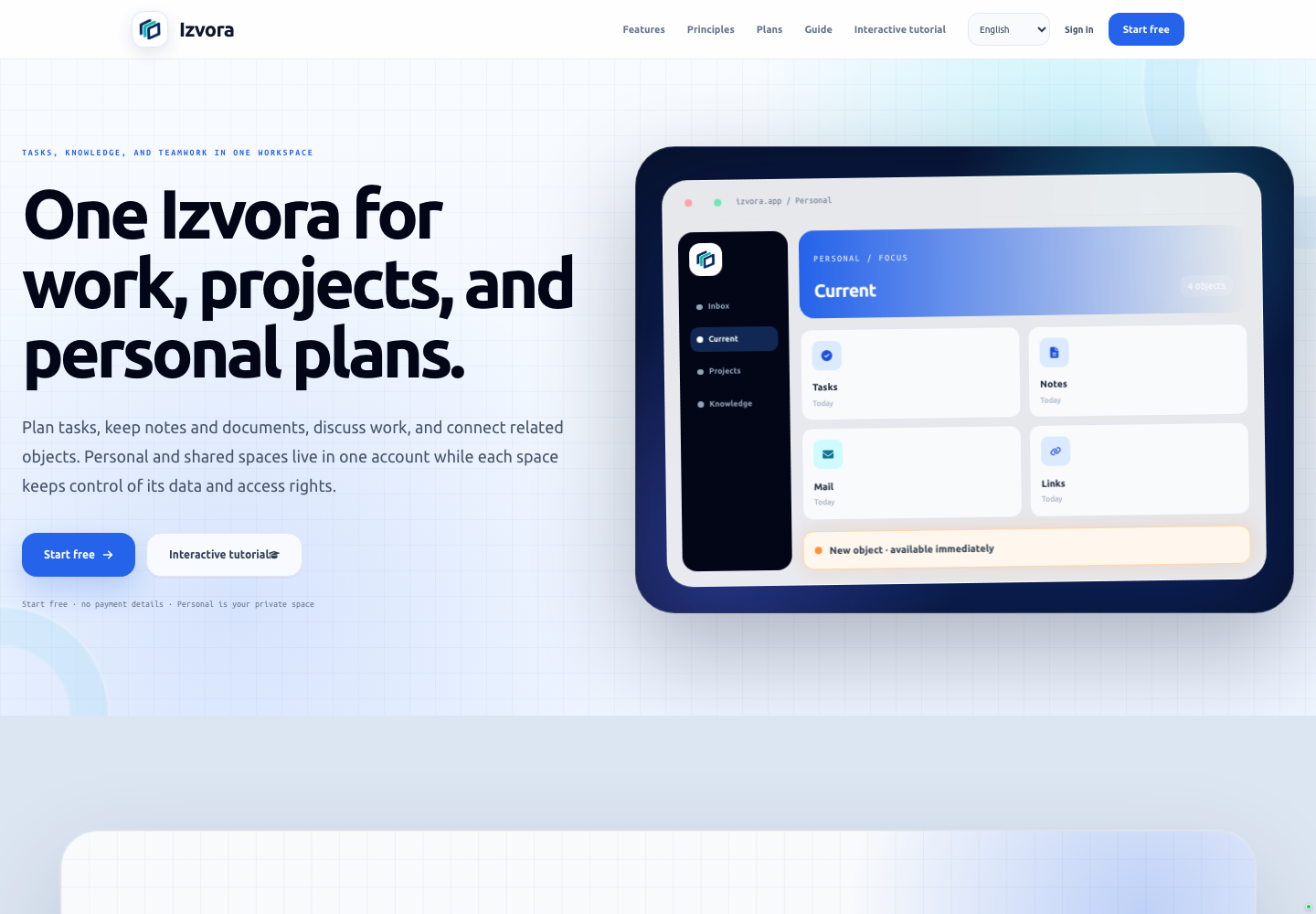 Izvora product introduction and connected workspace overview